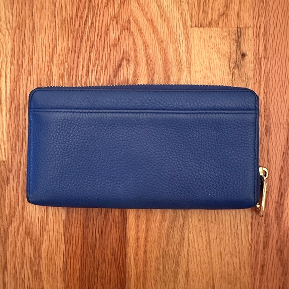 Kate Spade Blue Pebbled Leather Zip Wallet Large Continental - Picture 3 of 7